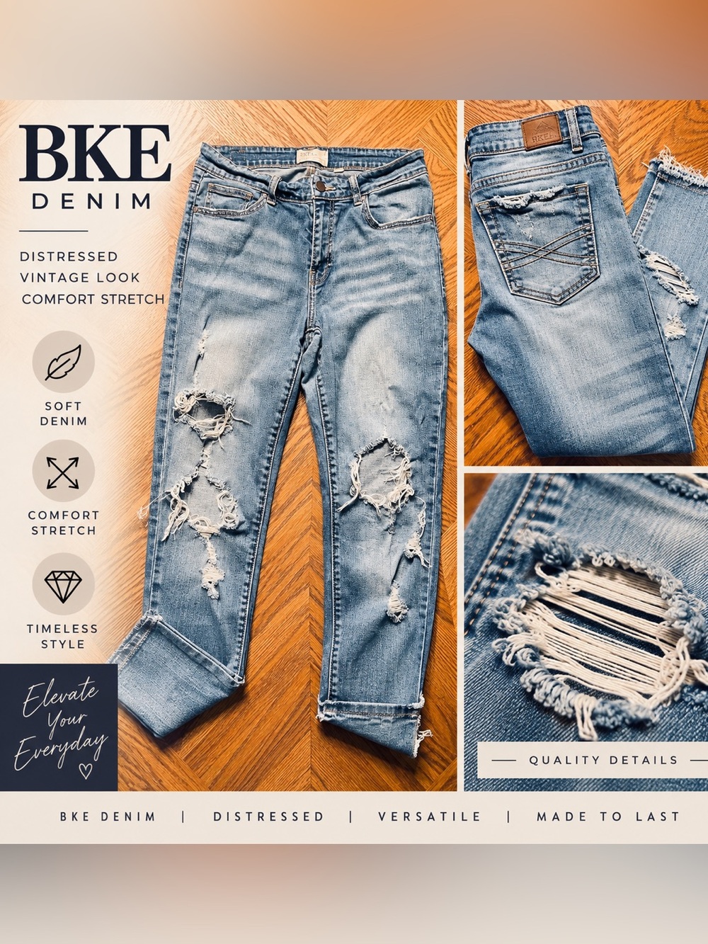 Buckle BKE Light Blue Distressed Skinny Jeans